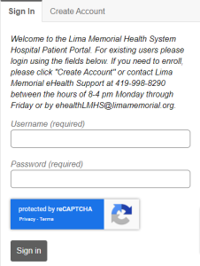 Lima Memorial Hospital Patient Portal Login