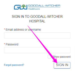 Goodall-Witcher Patient Portal login