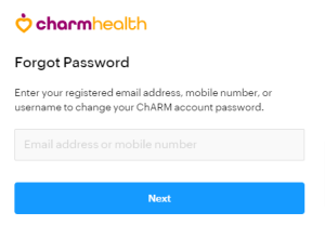 Charm Patient Portal forgot password
