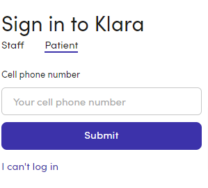 Klara Patient Portal Login