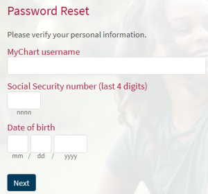 OU Patient Portal forgot password
