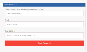 RCBM Patient Portal forgot passwords