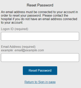 Reset-Password- ECHN Patient Portal