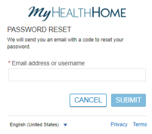 TENNOVA Patient Portal forgot password