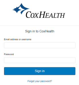 COXHEALTH Patient Portal Login