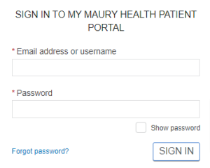 Maury Regional Patient Portal Login