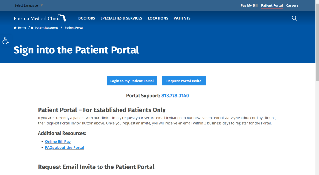 Florida Medical Clinic Patient Portal