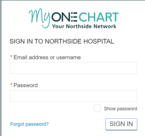 Northside Patient Portal login